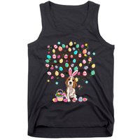 Easter Eggs Tree Beagle Dog Wearing Bunny Ear Tank Top