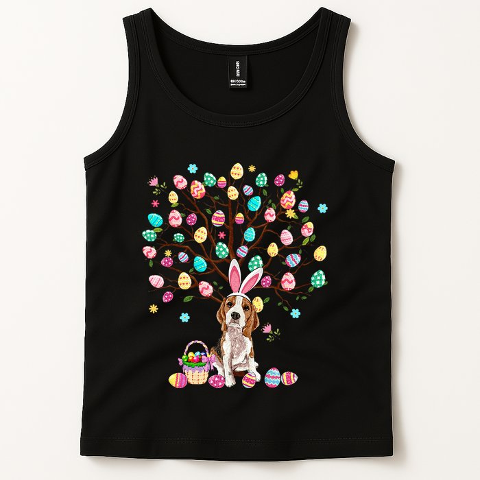 Easter Eggs Tree Beagle Dog Wearing Bunny Ear Tank Top