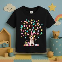 Easter Eggs Tree Beagle Dog Wearing Bunny Ear Toddler T-Shirt