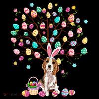 Easter Eggs Tree Beagle Dog Wearing Bunny Ear Kids T-Shirt