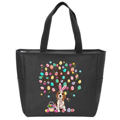 Easter Eggs Tree Beagle Dog Wearing Bunny Ear Zip Tote Bag