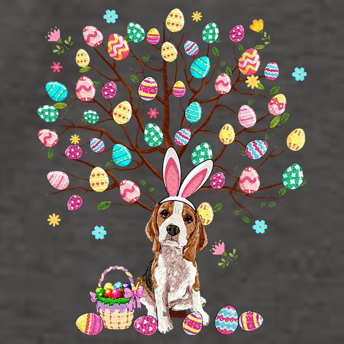 Easter Eggs Tree Beagle Dog Wearing Bunny Ear Vector Backpack
