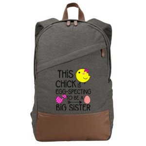 Easter Eggspecting To Be A Big Sister Announcement Cotton Canvas Backpack