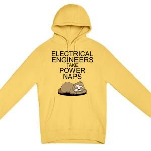 Electrical Engineers Take Power Naps Funny Sloth Premium Pullover Hoodie