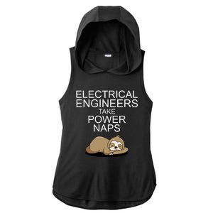 Electrical Engineers Take Power Naps Funny Sloth Ladies PosiCharge Tri-Blend Wicking Draft Hoodie Tank