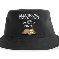 Electrical Engineers Take Power Naps Funny Sloth Sustainable Bucket Hat