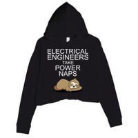 Electrical Engineers Take Power Naps Funny Sloth Crop Fleece Hoodie