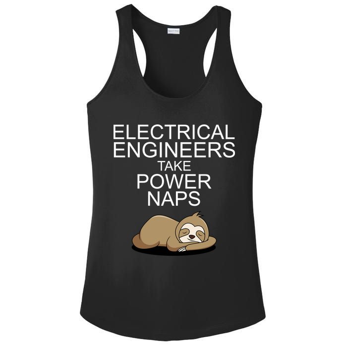 Electrical Engineers Take Power Naps Funny Sloth Ladies PosiCharge Competitor Racerback Tank