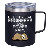 Electrical Engineers Take Power Naps Funny Sloth 12oz Stainless Steel Coffee Mug