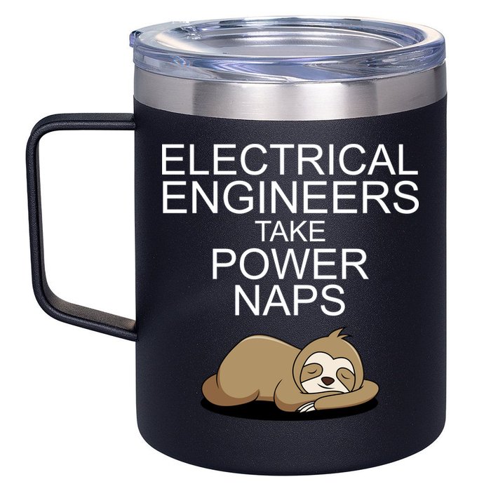 Electrical Engineers Take Power Naps Funny Sloth 12oz Stainless Steel Coffee Mug