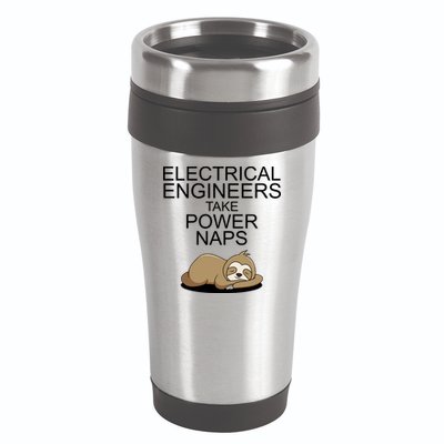 Electrical Engineers Take Power Naps Funny Sloth 16oz Travel Tumbler