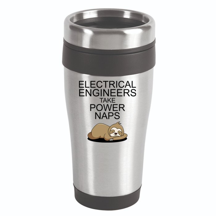 Electrical Engineers Take Power Naps Funny Sloth 16oz Travel Tumbler
