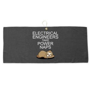 Electrical Engineers Take Power Naps Funny Sloth Large Microfiber Waffle Golf Towel