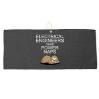 Electrical Engineers Take Power Naps Funny Sloth Large Microfiber Waffle Golf Towel