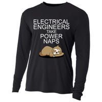 Electrical Engineers Take Power Naps Funny Sloth Cooling Performance Long Sleeve Crew