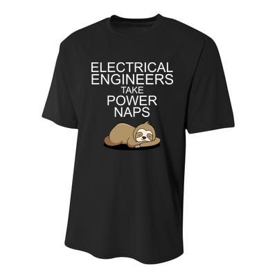 Electrical Engineers Take Power Naps Funny Sloth Youth Performance Sprint T-Shirt