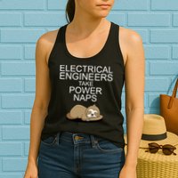 Electrical Engineers Take Power Naps Funny Sloth Womens Tank Top