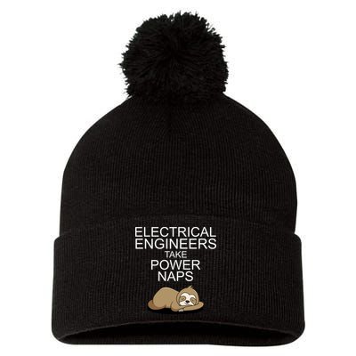Electrical Engineers Take Power Naps Funny Sloth Pom Pom 12in Knit Beanie