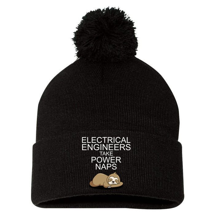 Electrical Engineers Take Power Naps Funny Sloth Pom Pom 12in Knit Beanie