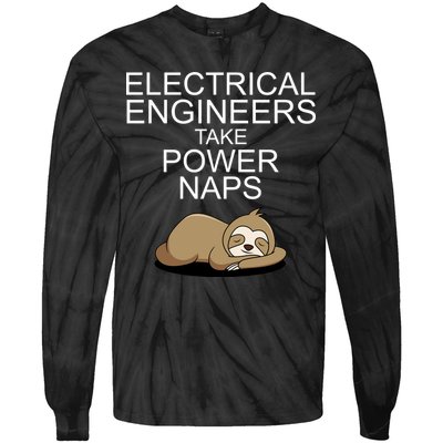 Electrical Engineers Take Power Naps Funny Sloth Tie-Dye Long Sleeve Shirt