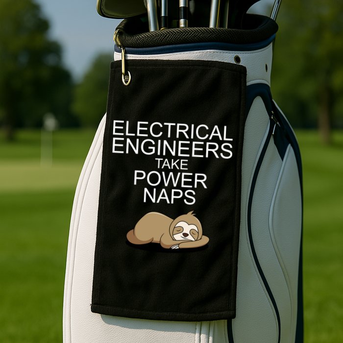 Electrical Engineers Take Power Naps Funny Sloth Golf Towel