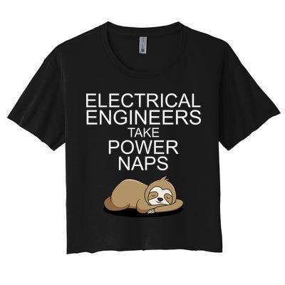 Electrical Engineers Take Power Naps Funny Sloth Crop Top