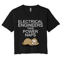 Electrical Engineers Take Power Naps Funny Sloth Crop Top