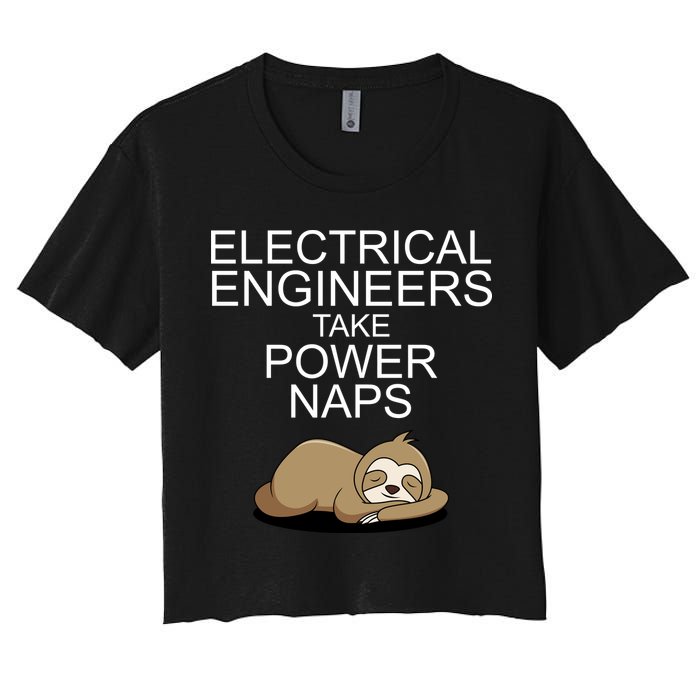 Electrical Engineers Take Power Naps Funny Sloth Crop Top