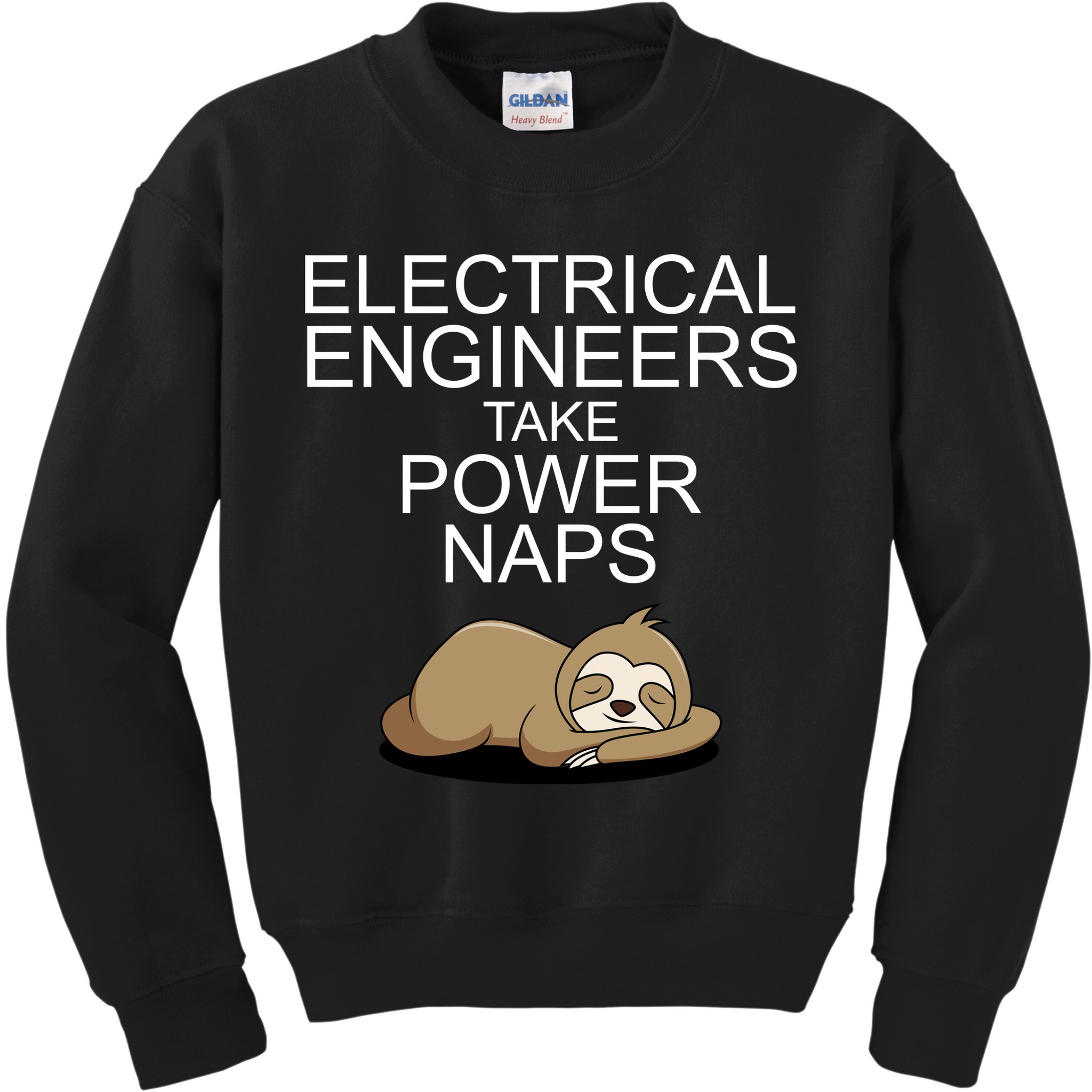 Electrical Engineers Take Power Naps Funny Sloth Kids Sweatshirt