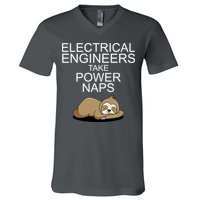 Electrical Engineers Take Power Naps Funny Sloth V-Neck T-Shirt