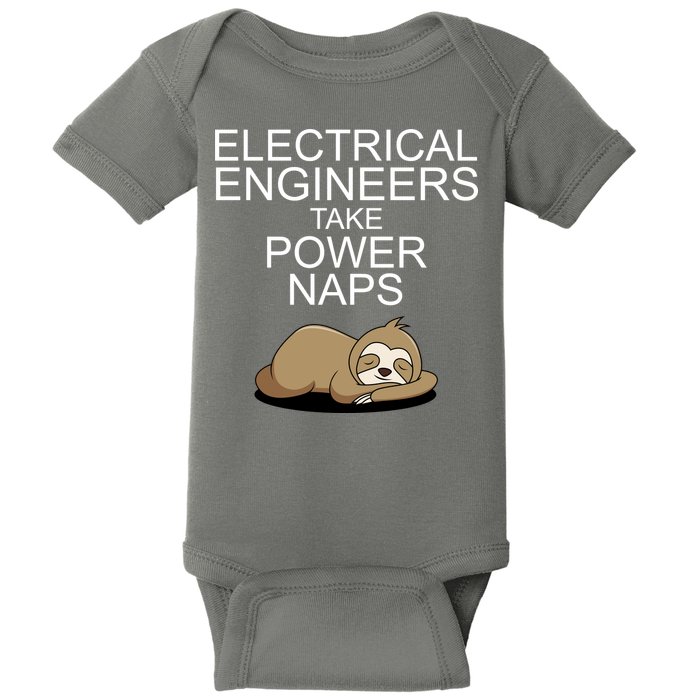 Electrical Engineers Take Power Naps Funny Sloth Baby Bodysuit