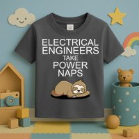 Electrical Engineers Take Power Naps Funny Sloth Toddler T-Shirt