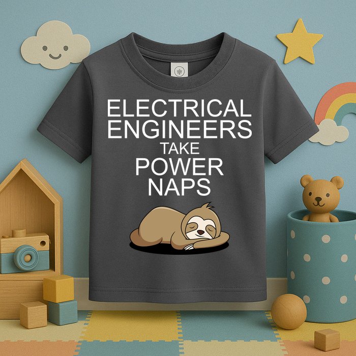 Electrical Engineers Take Power Naps Funny Sloth Toddler T-Shirt