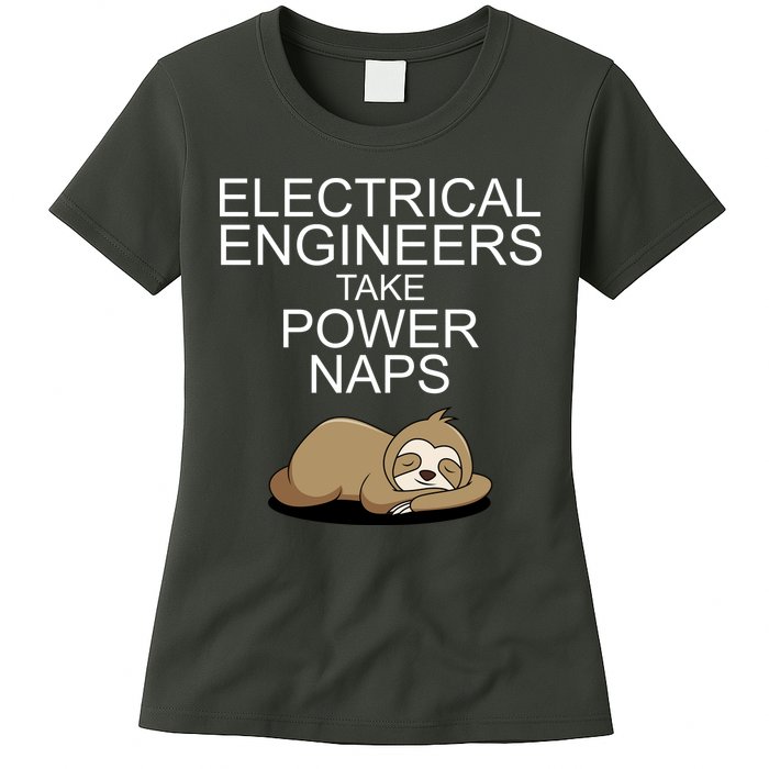 Electrical Engineers Take Power Naps Funny Sloth Womens T-Shirt