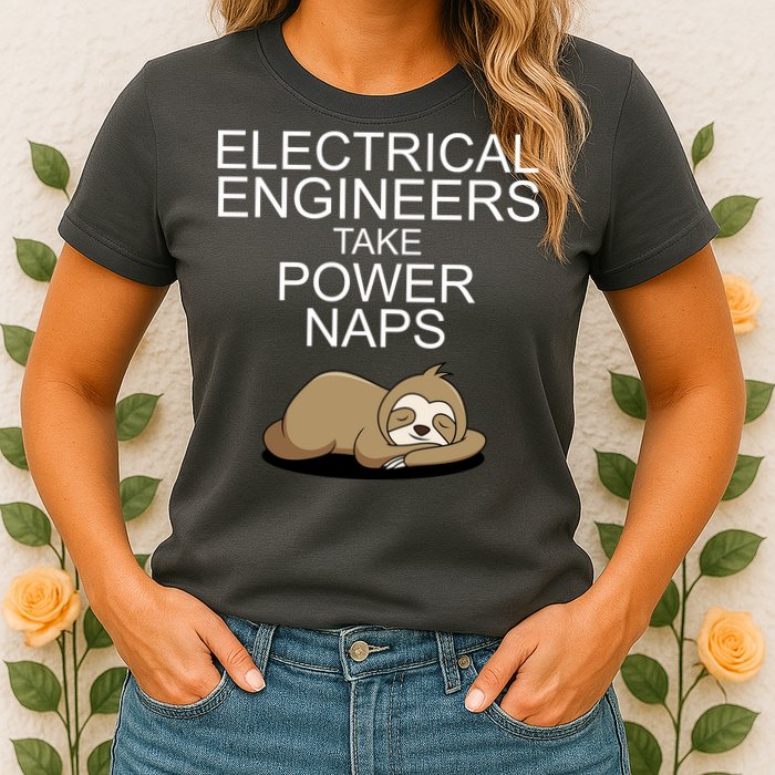 Electrical Engineers Take Power Naps Funny Sloth Womens T-Shirt