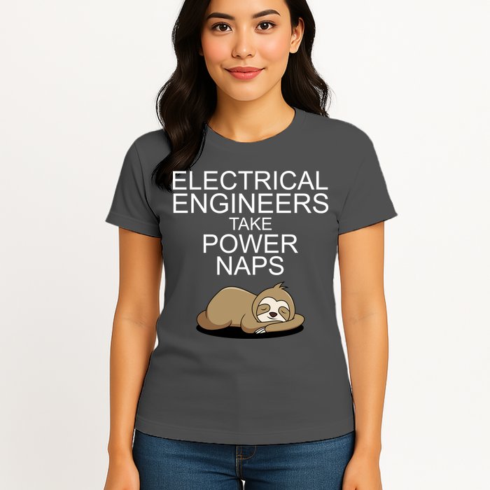 Electrical Engineers Take Power Naps Funny Sloth Womens T-Shirt