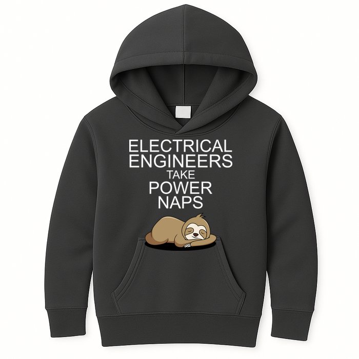 Electrical Engineers Take Power Naps Funny Sloth Kids Hoodie