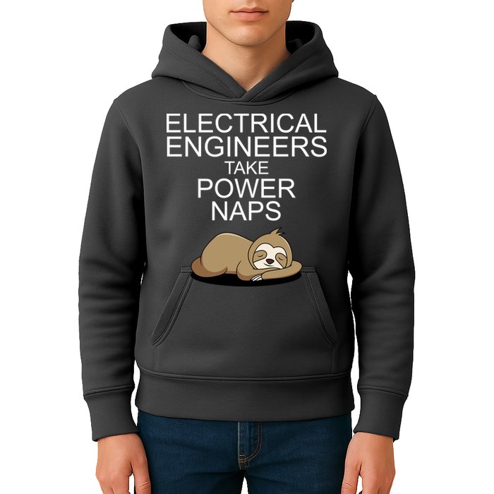 Electrical Engineers Take Power Naps Funny Sloth Kids Hoodie