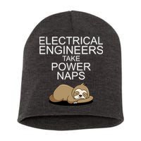 Electrical Engineers Take Power Naps Funny Sloth Short Acrylic Beanie