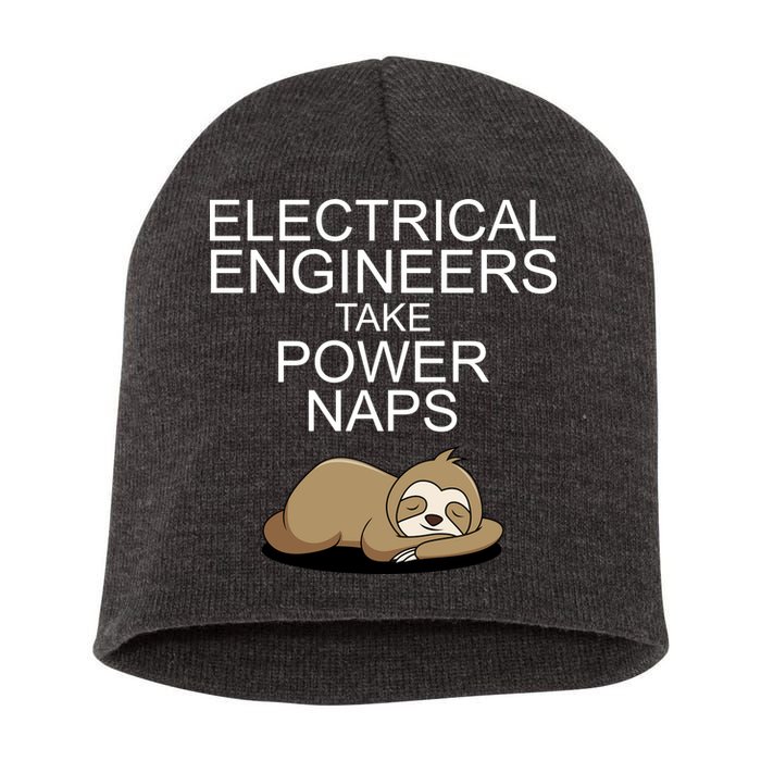 Electrical Engineers Take Power Naps Funny Sloth Short Acrylic Beanie