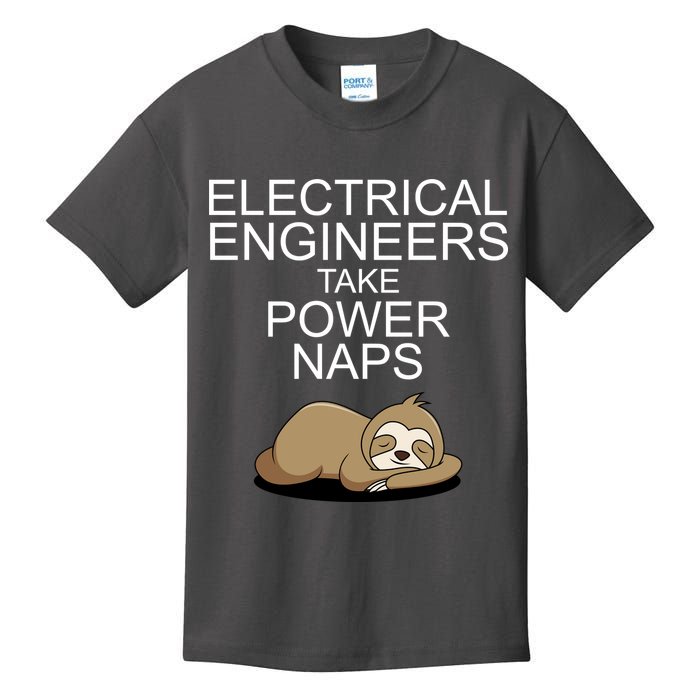 Electrical Engineers Take Power Naps Funny Sloth Kids T-Shirt