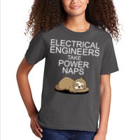 Electrical Engineers Take Power Naps Funny Sloth Kids T-Shirt