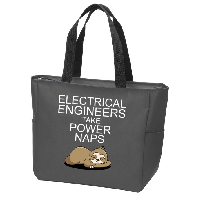 Electrical Engineers Take Power Naps Funny Sloth Zip Tote Bag