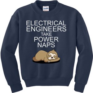 Electrical Engineers Take Power Naps Funny Sloth Kids Sweatshirt