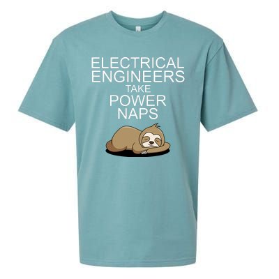 Electrical Engineers Take Power Naps Funny Sloth Sueded Cloud Jersey T-Shirt