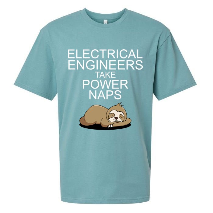Electrical Engineers Take Power Naps Funny Sloth Sueded Cloud Jersey T-Shirt