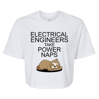 Electrical Engineers Take Power Naps Funny Sloth Bella+Canvas Jersey Crop Tee