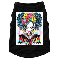 Elegant Edge: Vibrant Rebellious Design With Floral Accents Doggie Tank