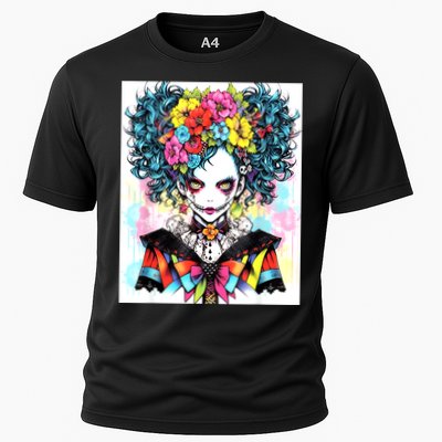 Elegant Edge: Vibrant Rebellious Design With Floral Accents Performance Shirt