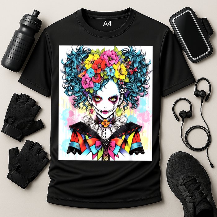 Elegant Edge: Vibrant Rebellious Design With Floral Accents Performance Shirt